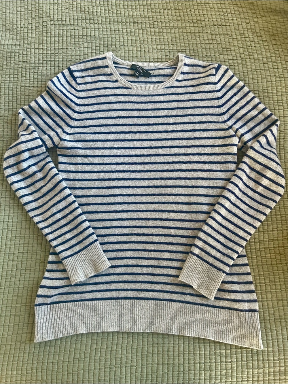 Ann Taylor Cashmere Striped Crewneck Sweater (Pls read)